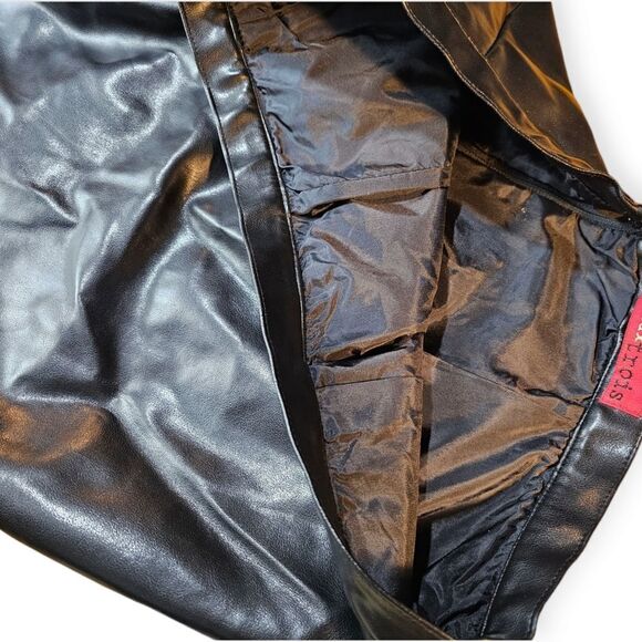 Un Deux Trois Black Faux Leather Bootcut Pants Size 20 - Picture 7 of 12